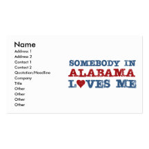 Somebody In Alabama Loves Me Business Card Templates