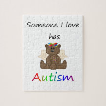 Someone I love has autism (girl bear) Jigsaw Puzzle