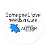 Someone I Love Needs A Cure (Autism) stickers