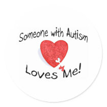 Someone With Autism Loves Me (P Hrt) Round Stickers