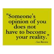 Someone's Opinion... motivational postcard