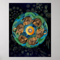 Somersaulting Universe (Cosmic Cats) Poster