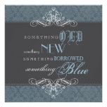 Something Blue Elegant Bridal Shower Invitation