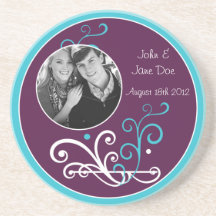 Something Blue Wedding Favour Memory Coaster