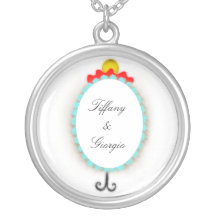 Something blue wedding sterling silver necklace
