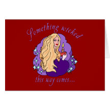 Something Wicked This Way Comes Halloween tee Greeting Cards