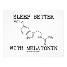 Sommeil mieux avec de la mélatonine (molécule chim invitations