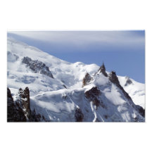 Sommet de Mont Blanc et de L'Aiguille du Midi Impression Photo
