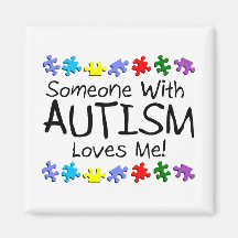 Somone With Autism Loves Me (PP) Fridge Magnet