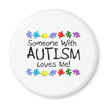Somone With Autism Loves Me (PP) Fridge Magnet