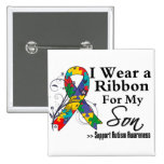 Son - Autism Ribbon Pinback Button