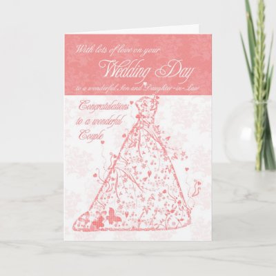 Daughter Wedding Card on Son   Daughter In Law Wedding Day Congratulations Cards At Zazzle Ca
