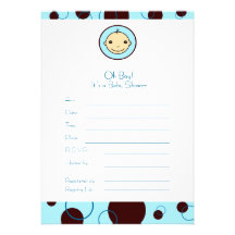 Son un garçon ! Invitation de baby shower de mod