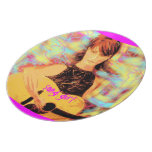 song girl art party plates