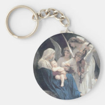 Song of the angels antique painting baby religion keychain