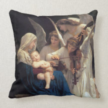 Song of the Angels by William Adolphe Bouguereau Throw Pillows