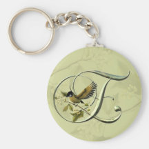 Songbird Initial E Keychains