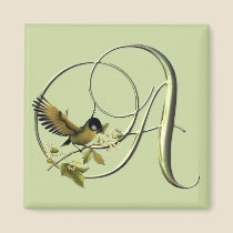 Songbird Initials A magnets