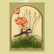 Songbird with Poppies cards