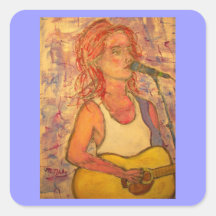 songstress bleu de microphone autocollant