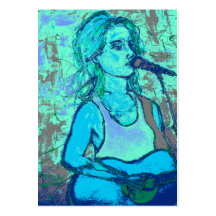 songstress screenprint look business card