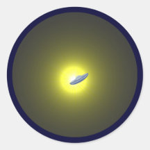 Sonne Raumschiff sun space ship Runder Sticker