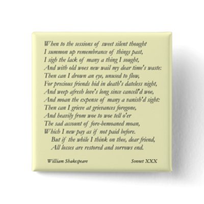 Sonnet 30 Shakespeare