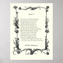 Sonnet # 5 par William Shakespeare Posters
