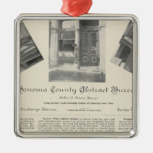 Sonoma County Abstract Bureau, California Christmas Tree Ornament