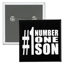 Sons Birthdays Gifts : Number One Son Pinback Buttons