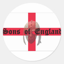 Sons of England text Saxon Helmet Sticker