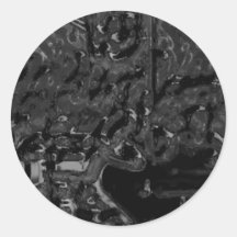Soothing Grey Water Abstract Art Round Stickers