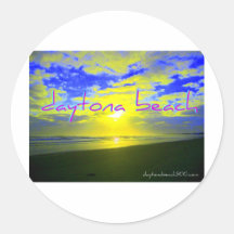Soothing Sunrise Daytona Beach Round Stickers