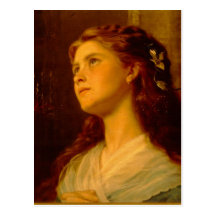 Sophie Gengembre Anderson Portrait Of Young Girl E Post Card