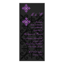 Sophisticated Black and Purple Engagement Party Custom Invite