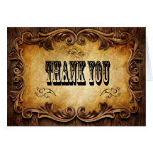 Sophisticated CowBoy Western Wedding ThankYou Card