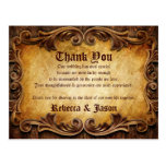 Sophisticated Elegant vintage wedding thankyou Postcard