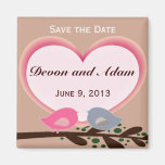 Sophisticated Love Birds Wedding Save the Date Mag Fridge Magnet