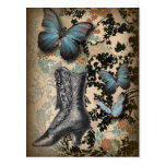 Sophisticated Paris lace shoe butterfly Postcard