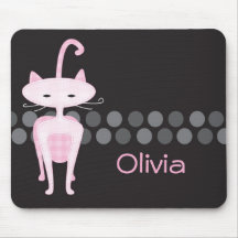 Sophisticated Pink Kitty Mousepad