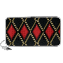 Sophisticated Red Diamond Pattern iPhone Speakers