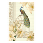 Sophisticated vintage Peacock Cage Lily Stationery