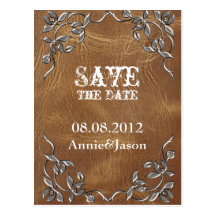 Sophisticated Western Leather Wedding Post Cards