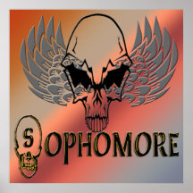 Sophomore - Skull Wings  Poster