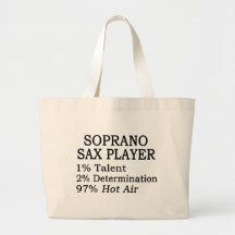 Soprano Sax Player Hot Air Tote Bags
