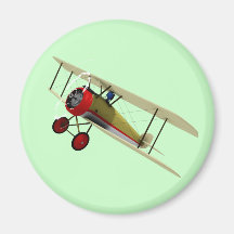 Sopwith Camel and Pilot Fridge Magnets
