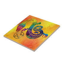 Sorcière avec du charme de serpent carreaux