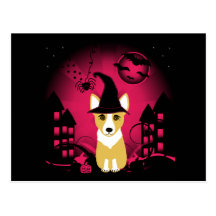 Sorcière de corgi cartes postales