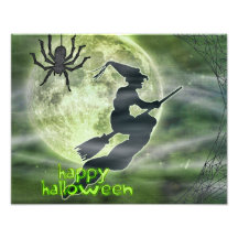 Sorcière et araignée de Halloween Photographie D’art