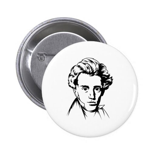 Soren Kierkegaard philosophy existentialist portra Pinback Buttons